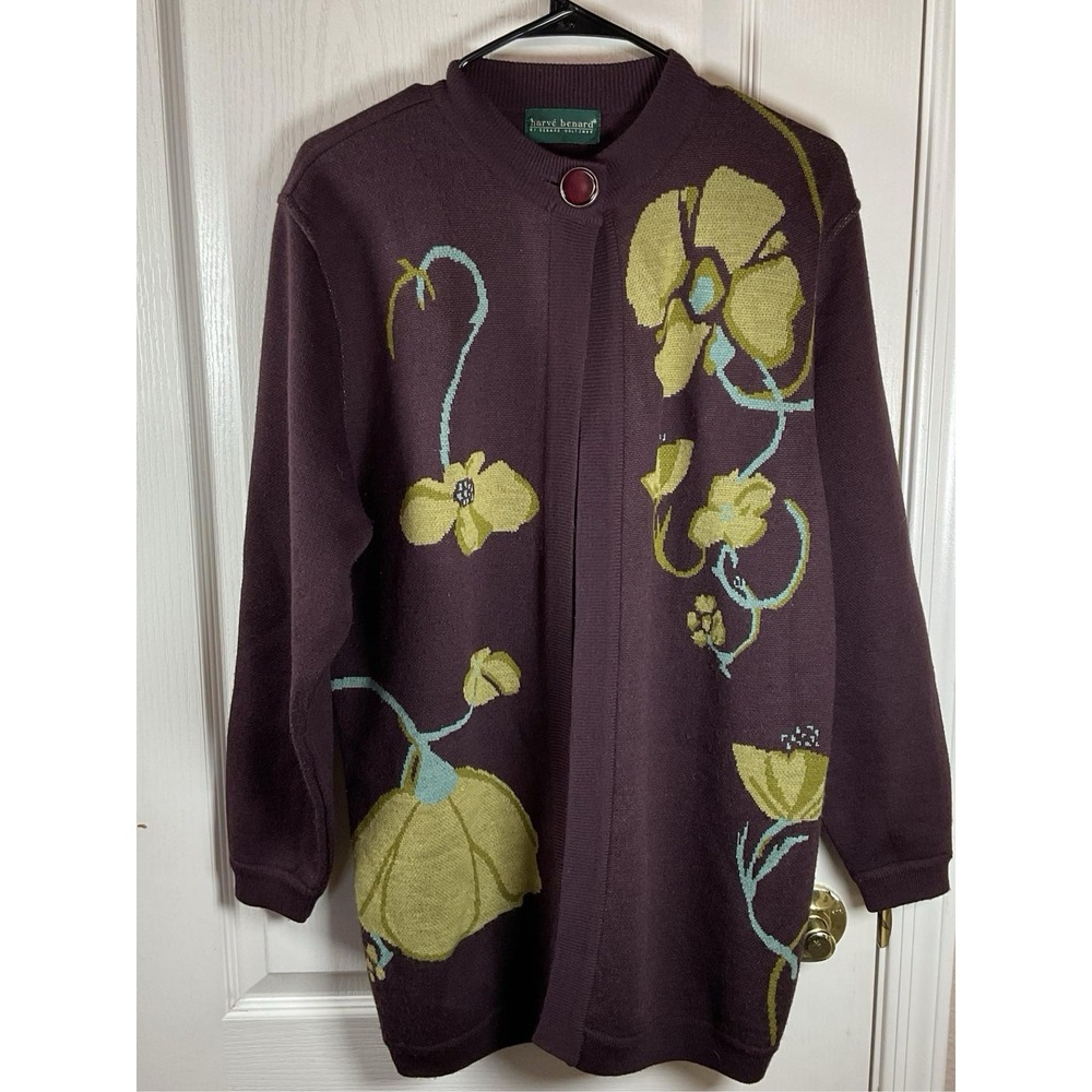 Harvé Benard Women's Purple Sweater One Size Regular Pre-Owned Excellent